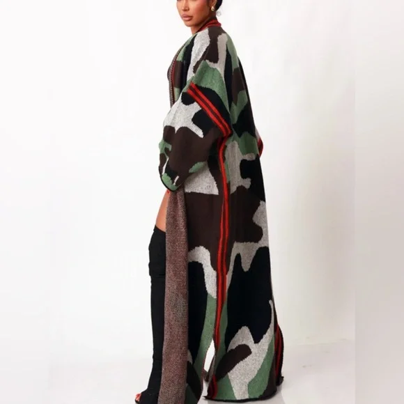Camouflage Long Cardigan - Picture 2 of 3